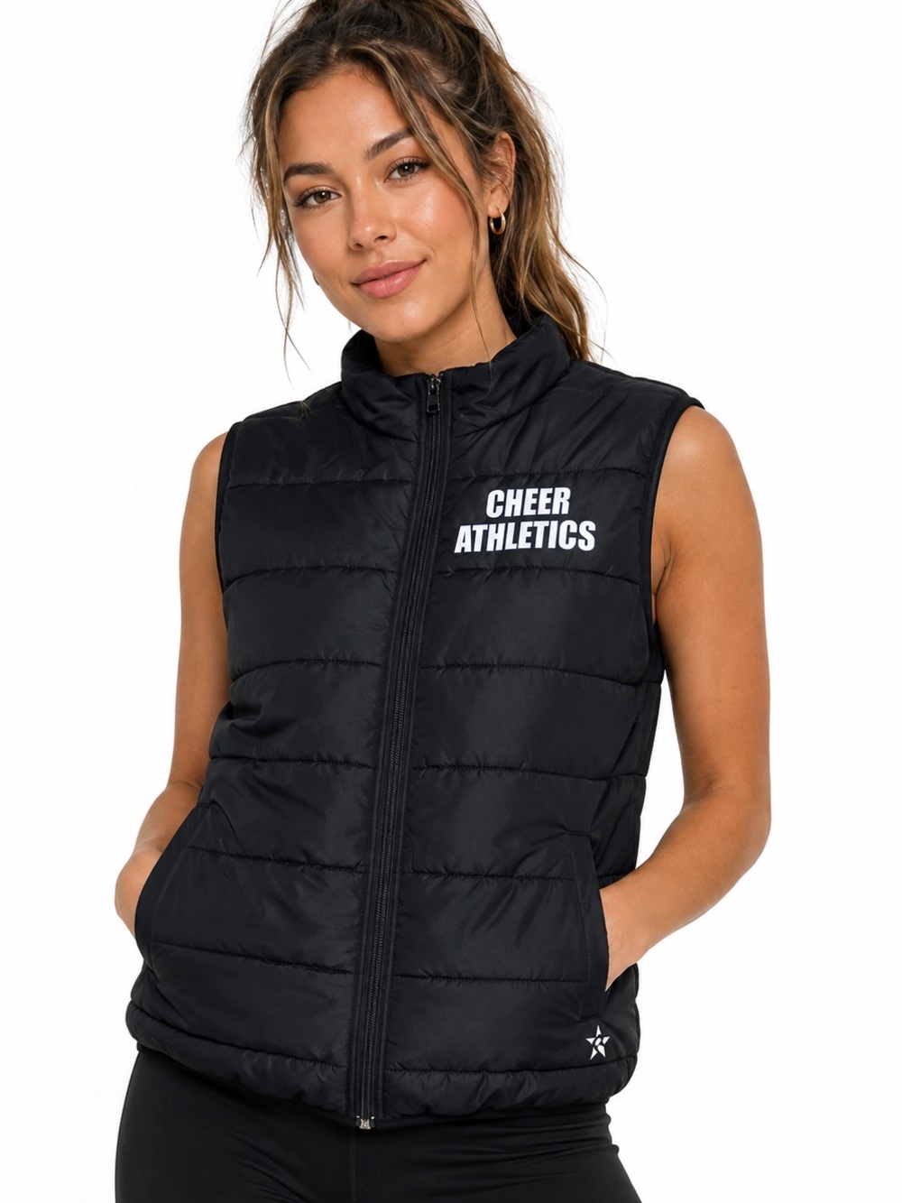 CHEER ATHLETICS Girls youth puffer jacket vest size Large